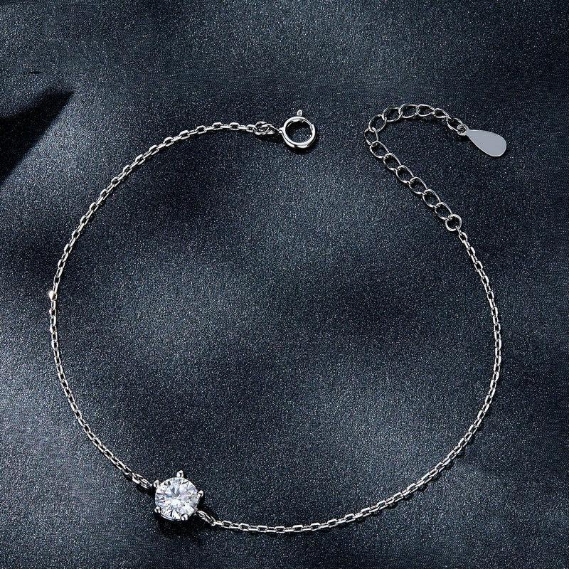 New S925 Silver Sparkling Moissanite Bracelet - Trendha