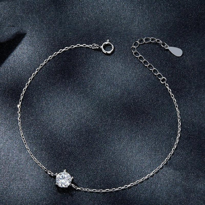 New S925 Silver Sparkling Moissanite Bracelet - Trendha