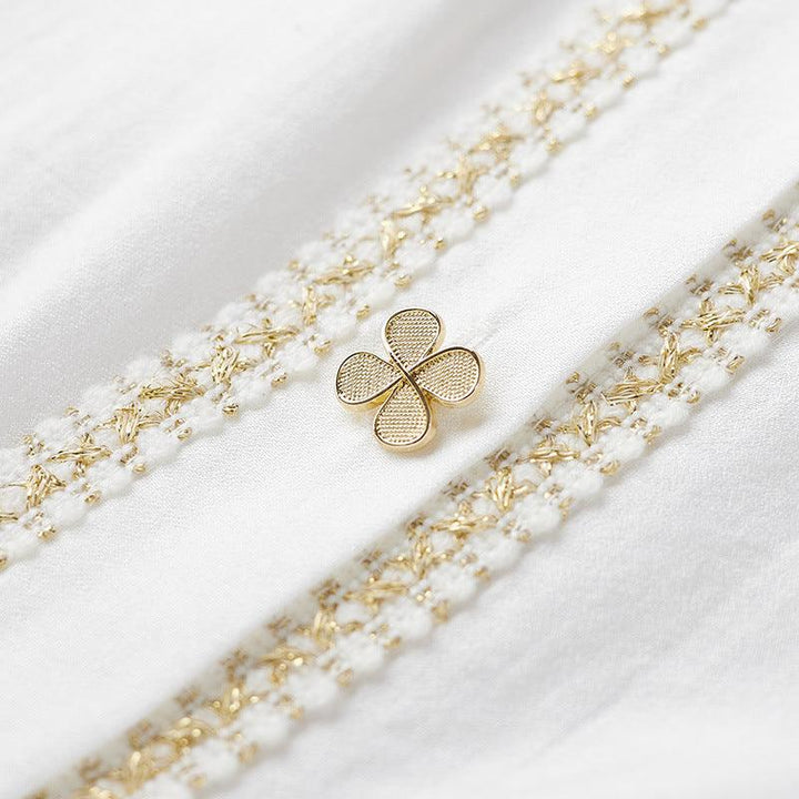 New Spring Style Small Fragrant Cotton Shirt Long Sleeve Lapel - Trendha