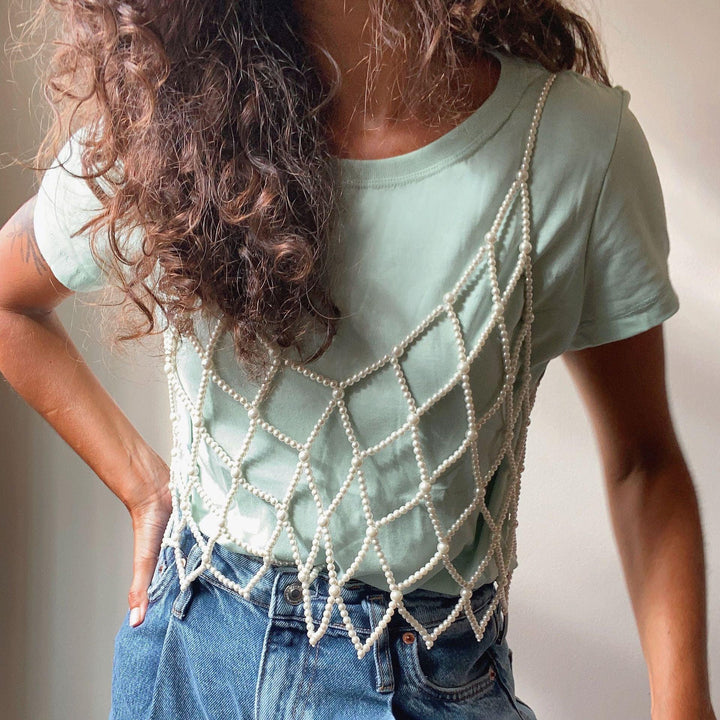 Outdoor All-matching European And American Pearls Camisole - Trendha