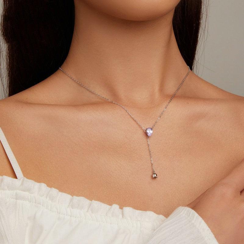 Platinum-plated Water Drop Zircon Flower Smart Pendant