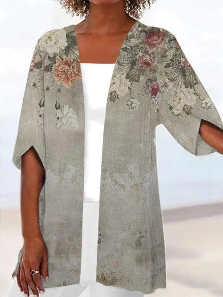 Printed Loose Top Fashion Coat - Trendha