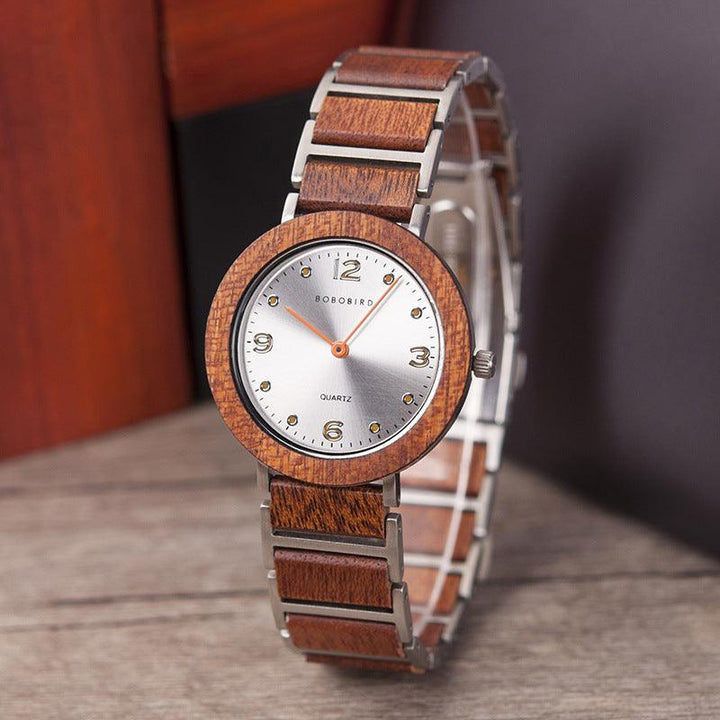 Quartz Wood Watch Waterproof Stainless Steel Casual Watch - Trendha