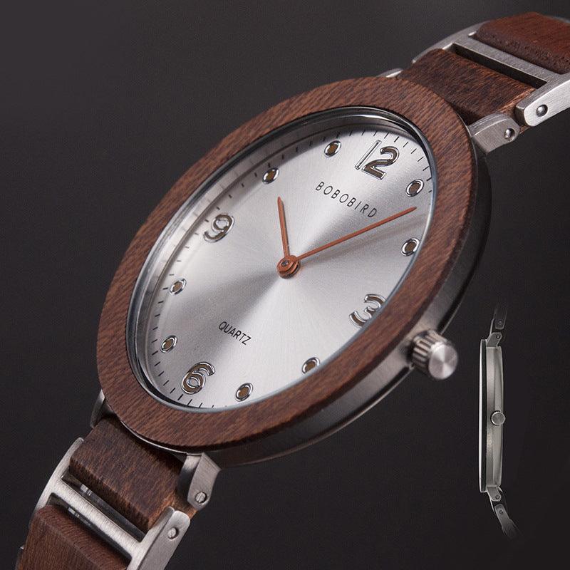 Quartz Wood Watch Waterproof Stainless Steel Casual Watch - Trendha