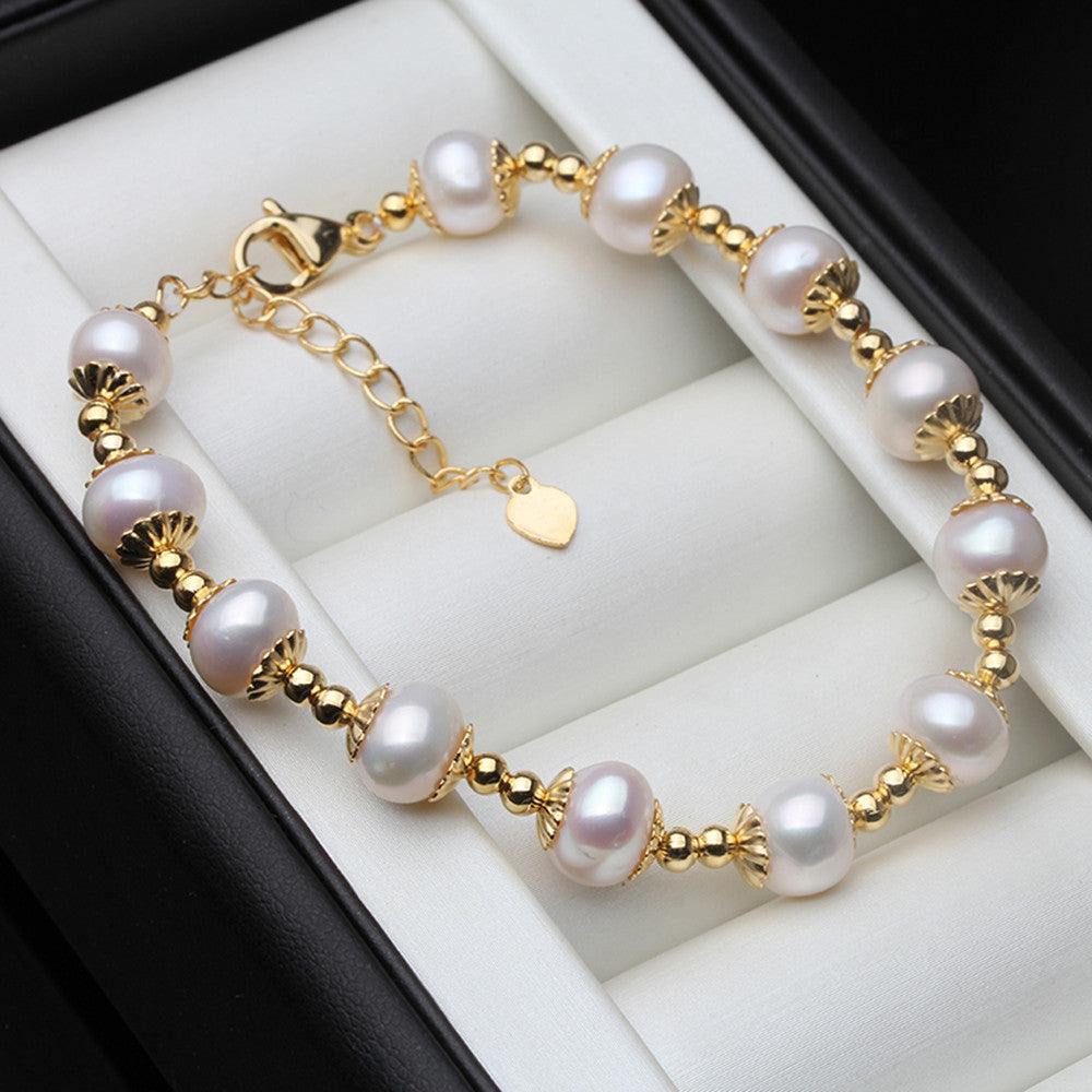 Real Freshwater Round Pearl Bracelet For Women Natural Pearl - Trendha