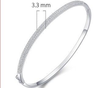 S925 Sterling Silver Bracelet Female Opening Oval - Trendha