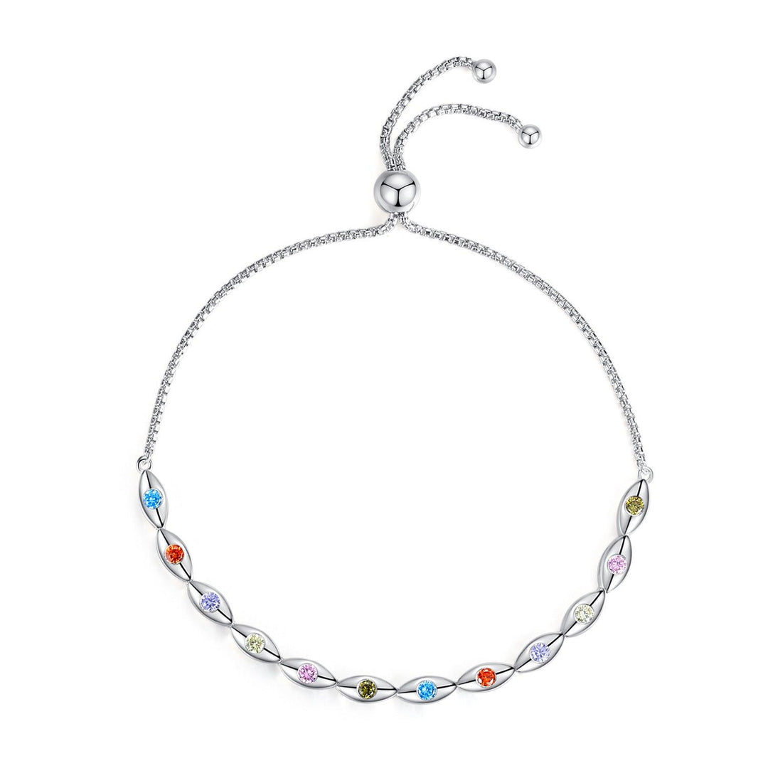 S925 Sterling Silver Colorful Horse Eye Bracelet - Trendha