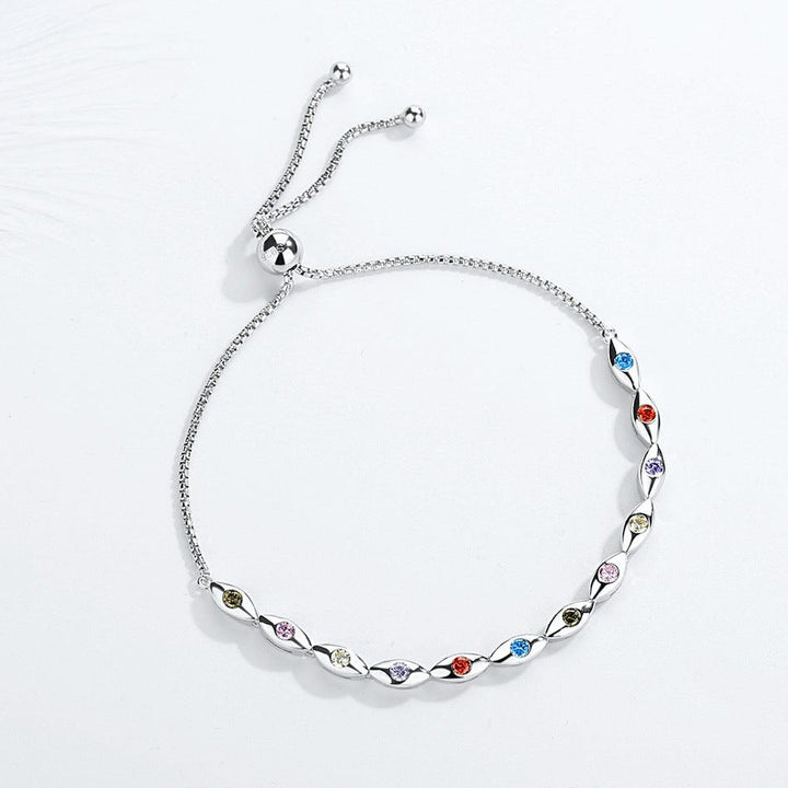 S925 Sterling Silver Colorful Horse Eye Bracelet - Trendha