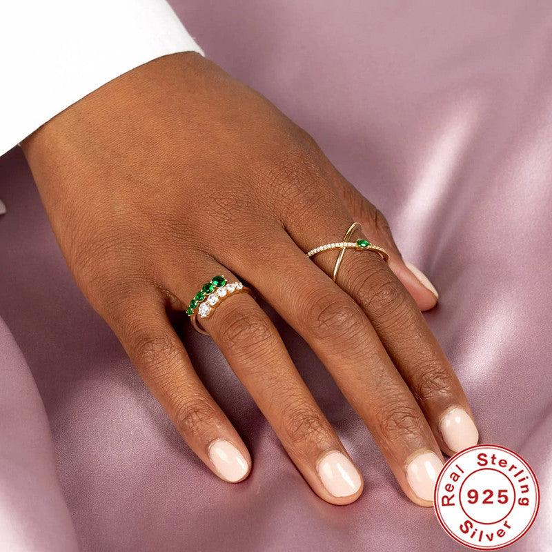 S925 Sterling Silver Diamond Adjustable Ring - Trendha