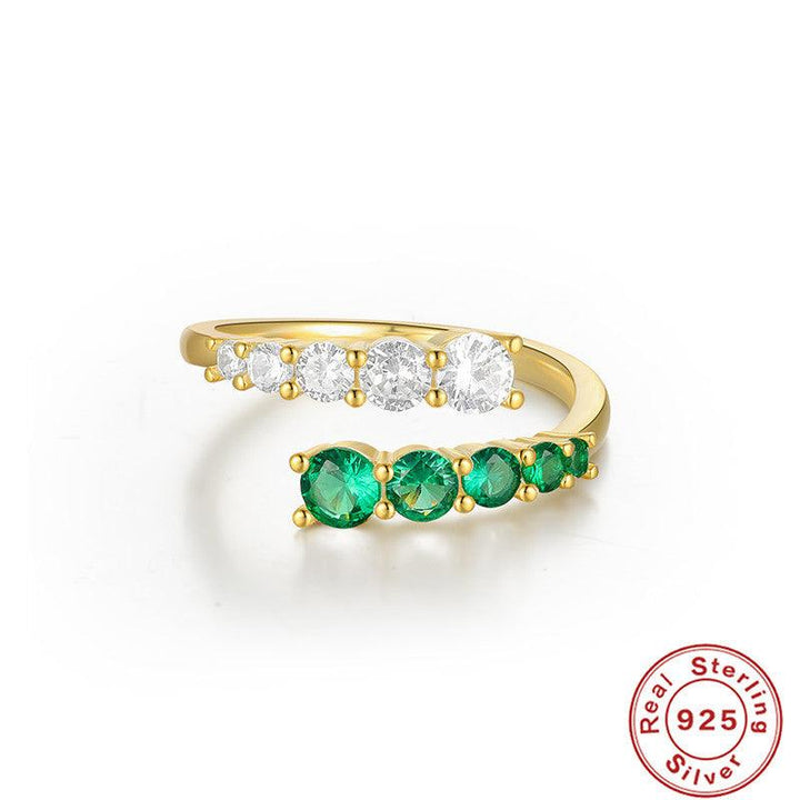 S925 Sterling Silver Diamond Adjustable Ring - Trendha