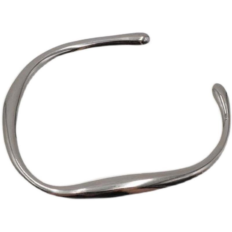 S925 Sterling Silver Irregular Flow Square Bracelet - Trendha