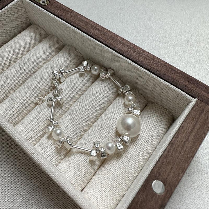 S925 Sterling Silver Irregular Pearl Bracelet - Trendha