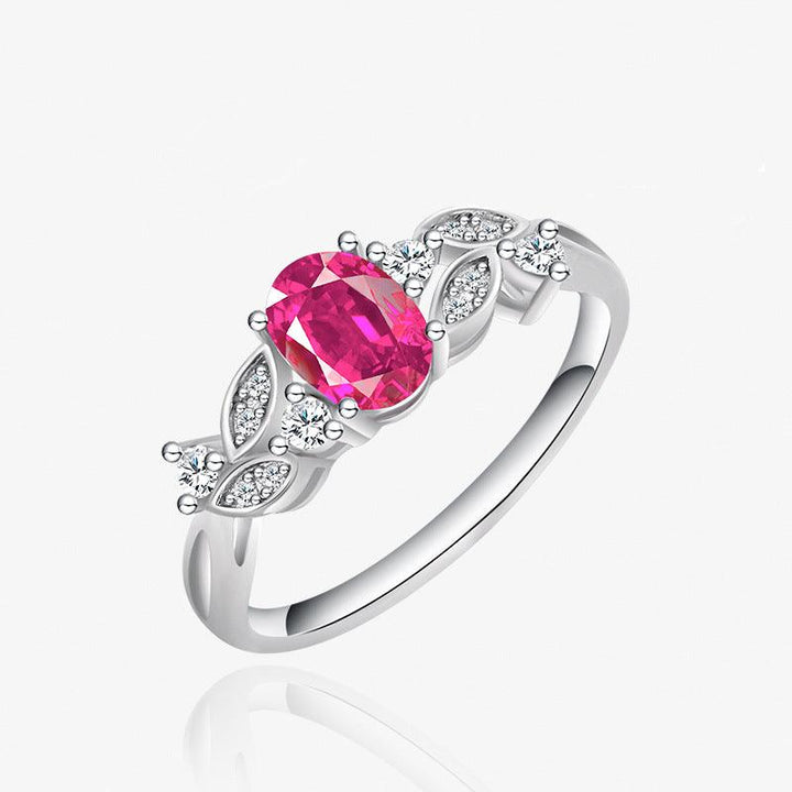 S925 Sterling Silver Pigeons-blood Ruby Ring - Trendha