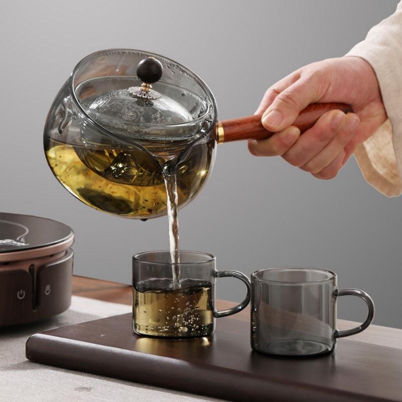 Rotating Glass Teapot with Infuser