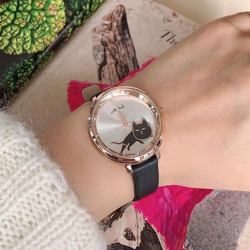 Shaking His Head Kitten Fashion Female Student Watch - Trendha