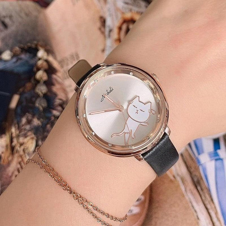 Shaking His Head Kitten Fashion Female Student Watch - Trendha