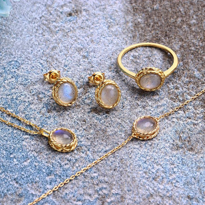 Silver Feldspar Sea Blue Treasure Bracelet - Trendha