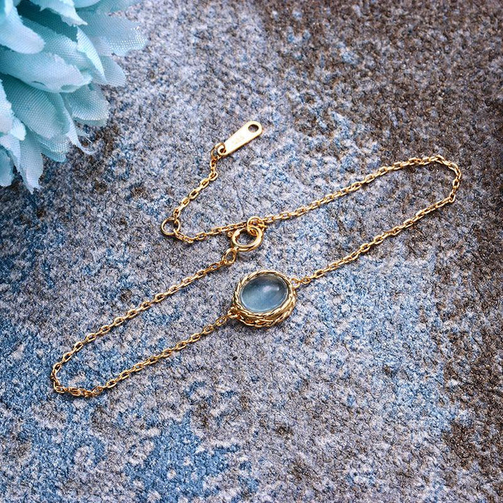 Silver Feldspar Sea Blue Treasure Bracelet - Trendha