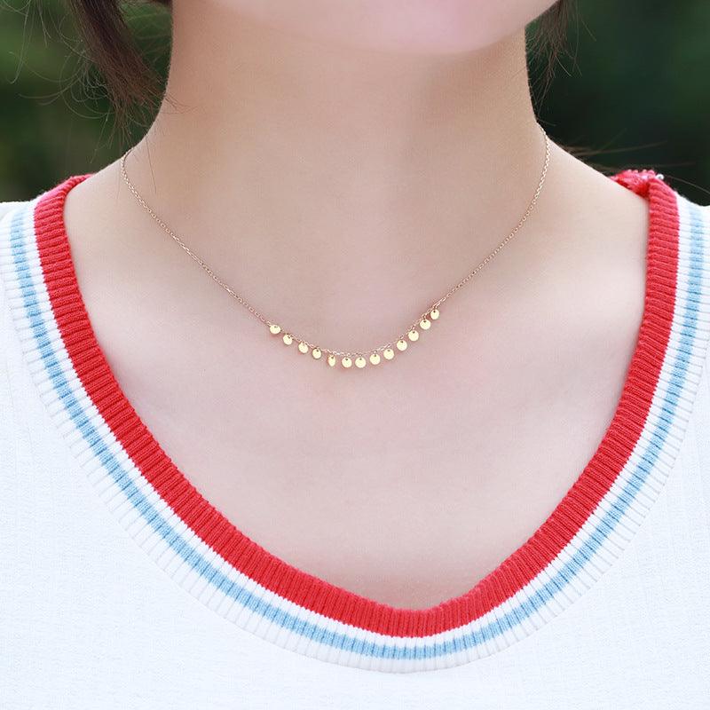 Silver Gold-plated Small Round Neck Chain