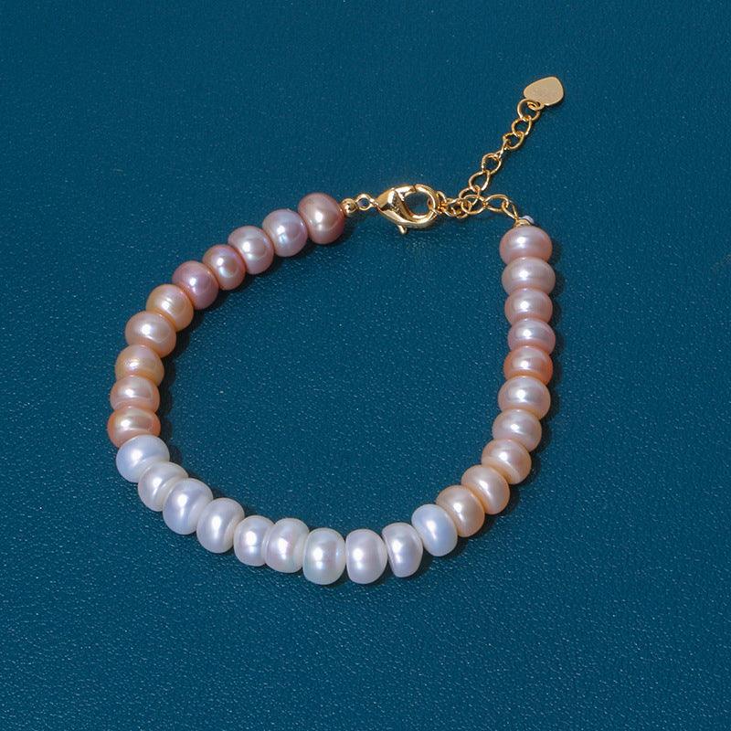 Simple 14K Gold-plated Freshwater Pearl Gradient Bracelet - Trendha