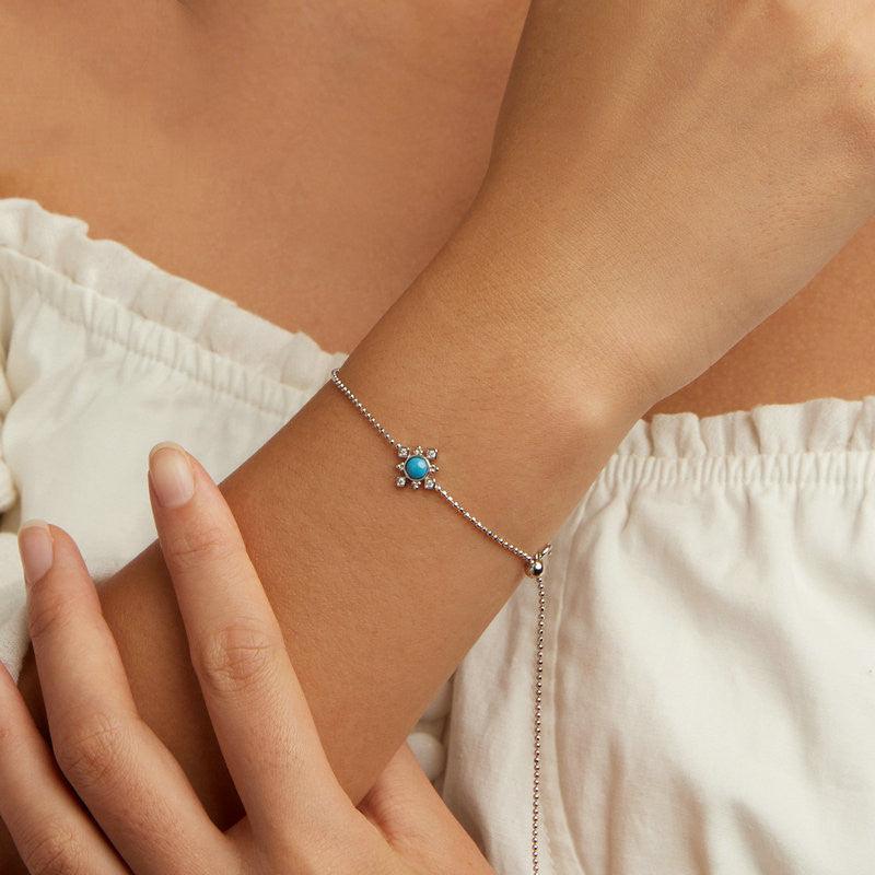 Simple Platinum Plated Round Bead Bracelet - Trendha