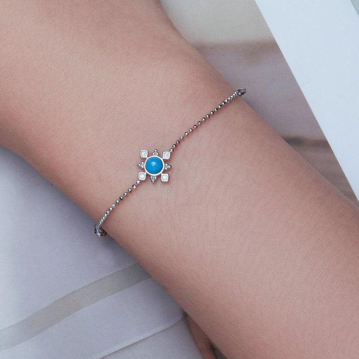 Simple Platinum Plated Round Bead Bracelet - Trendha