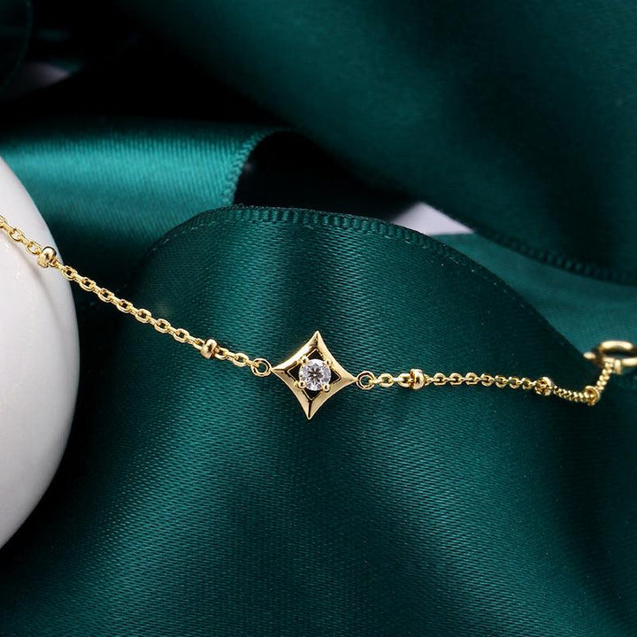 Simple Versatile Bead Chain Diamond Bracelet Girl - Trendha