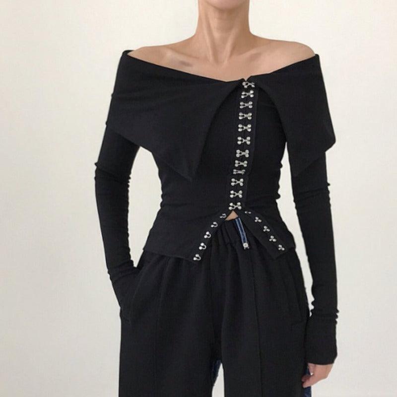 Slim Fitting Long Sleeved T-shirt Top - Trendha