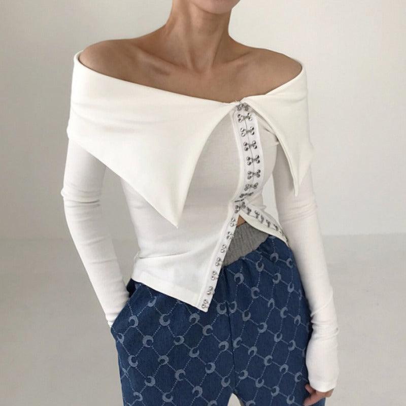Slim Fitting Long Sleeved T-shirt Top - Trendha