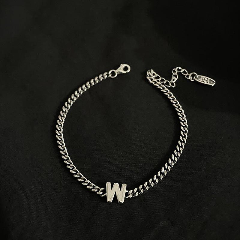 Sterling Silver 26 English Letter Bracelet Female Minority - Trendha