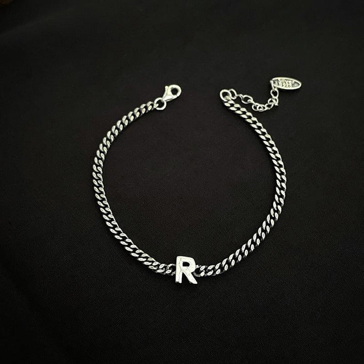 Sterling Silver 26 English Letter Bracelet Female Minority - Trendha