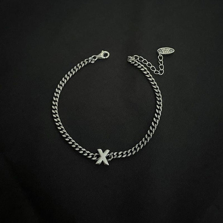 Sterling Silver 26 English Letter Bracelet Female Minority - Trendha