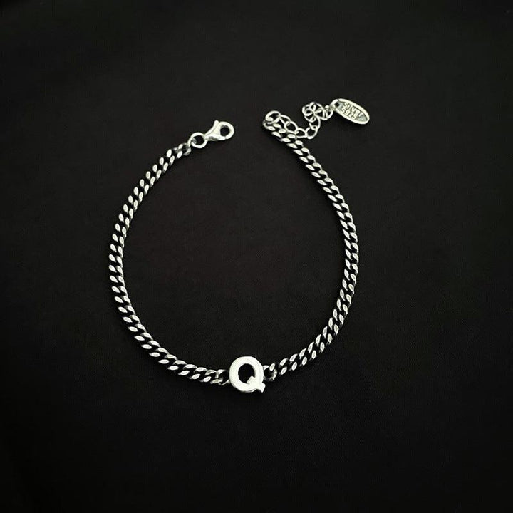 Sterling Silver 26 English Letter Bracelet Female Minority - Trendha