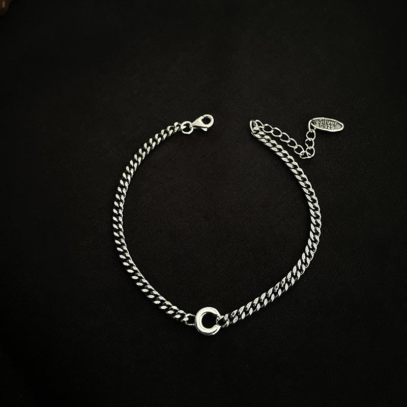 Sterling Silver 26 English Letter Bracelet Female Minority - Trendha