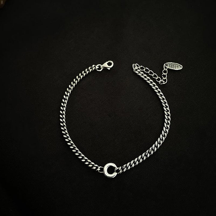 Sterling Silver 26 English Letter Bracelet Female Minority - Trendha