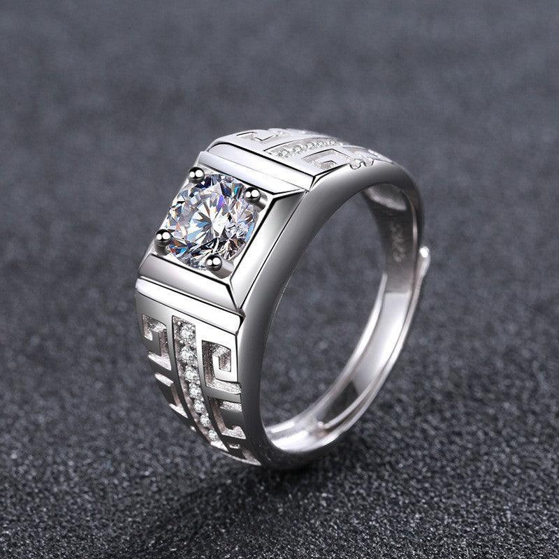 Sterling Silver Momulberry Stone S925 Fortune Character Ring - Trendha