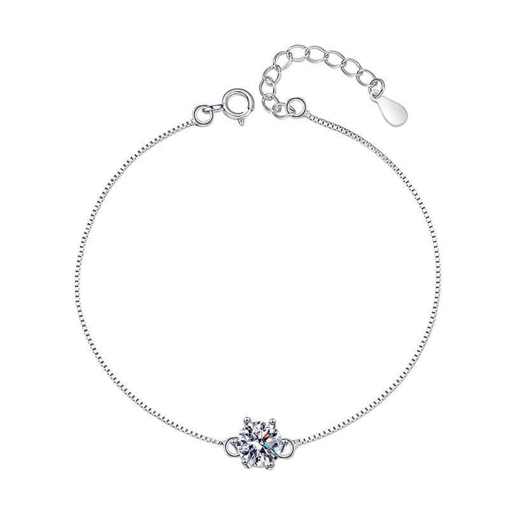 Sterling Silver Mosang Stone Women's Bracelet - Trendha