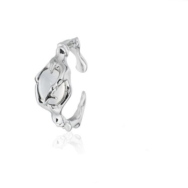 Sterling Silver Non Fading National Style Jade Ring - Trendha