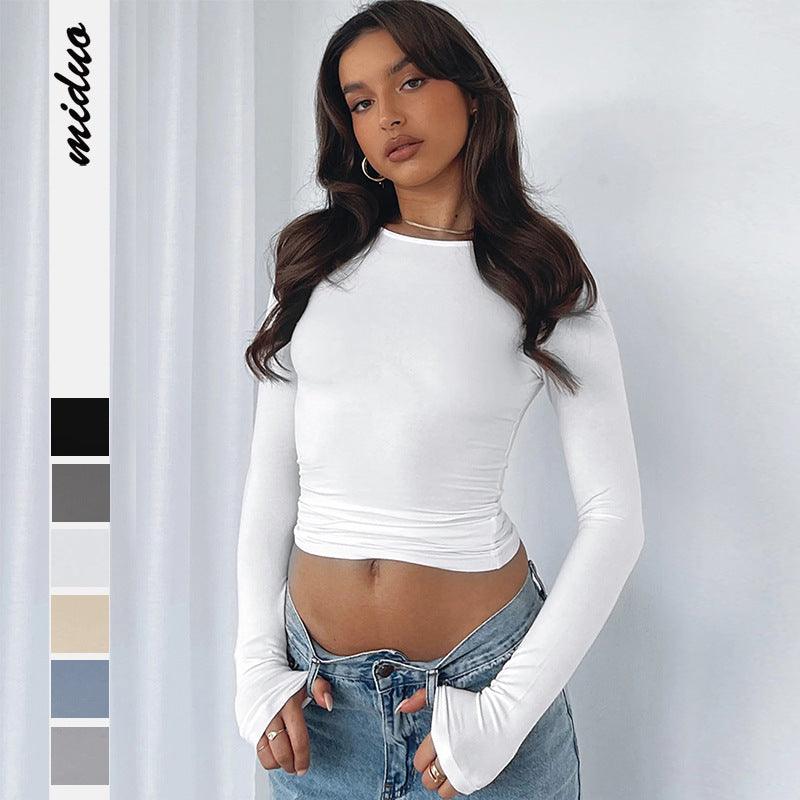 Tight Casual Long-sleeved Breathable Base Shirt With All-in-one Wear Moisture Wicking T-shirt - Trendha