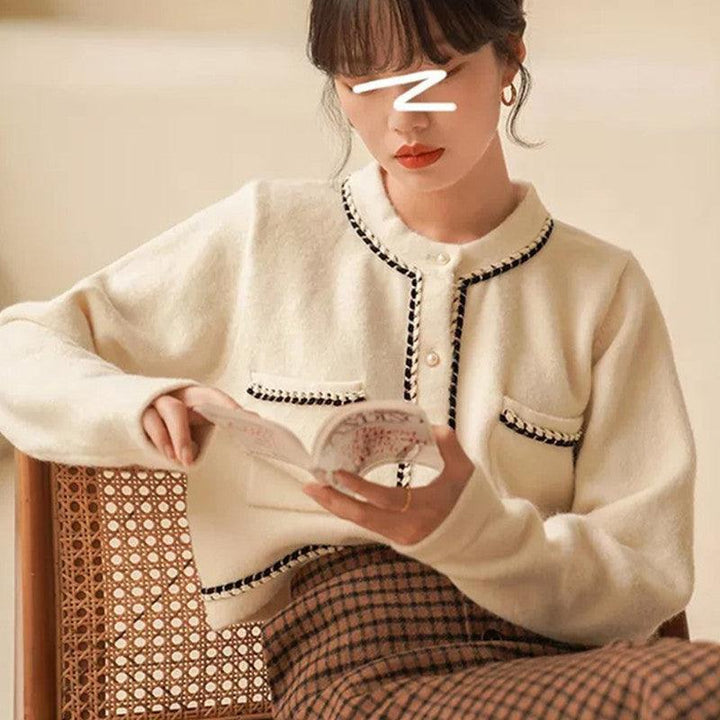 Top Women's Sweater Short Style Red Knitted Sweater Cardigan Coat - Trendha