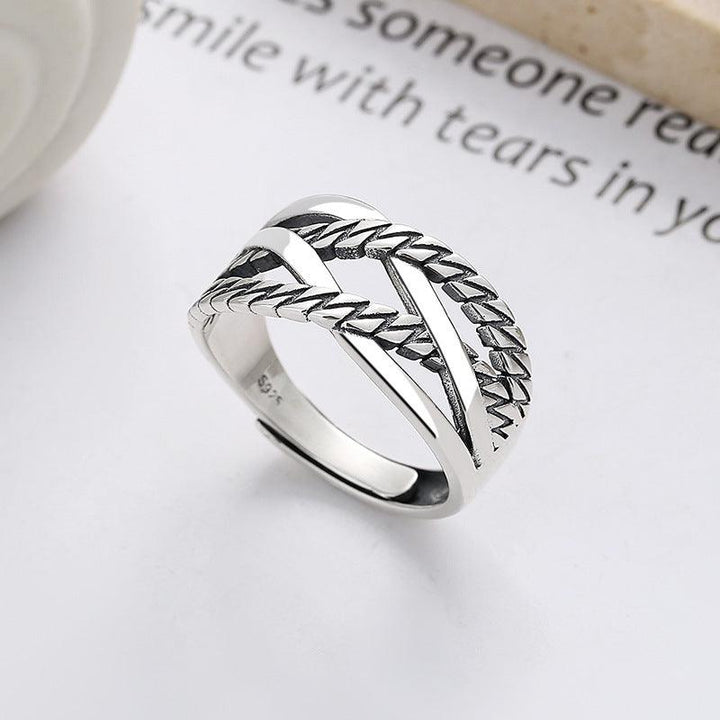 Twist Shape Line Cross Ring Trend Sweet Cool Wind Forefinger - Trendha
