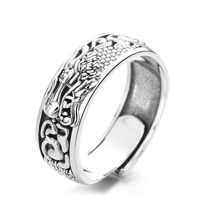Vintage Distressed National Trendy Style Literary Creativity Dragon Ring - Trendha