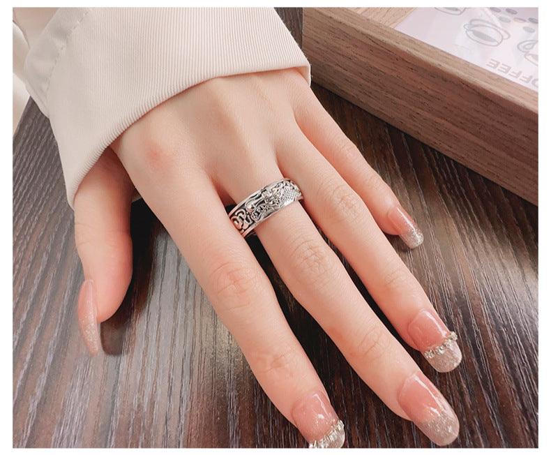 Vintage Distressed National Trendy Style Literary Creativity Dragon Ring - Trendha
