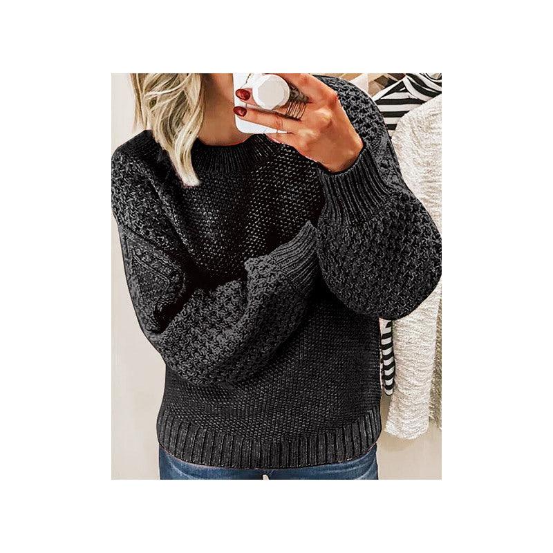 Warm Sweater Versatile Solid Color Outerwear Knitted Pullover For Women - Trendha
