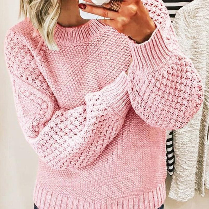 Warm Sweater Versatile Solid Color Outerwear Knitted Pullover For Women - Trendha