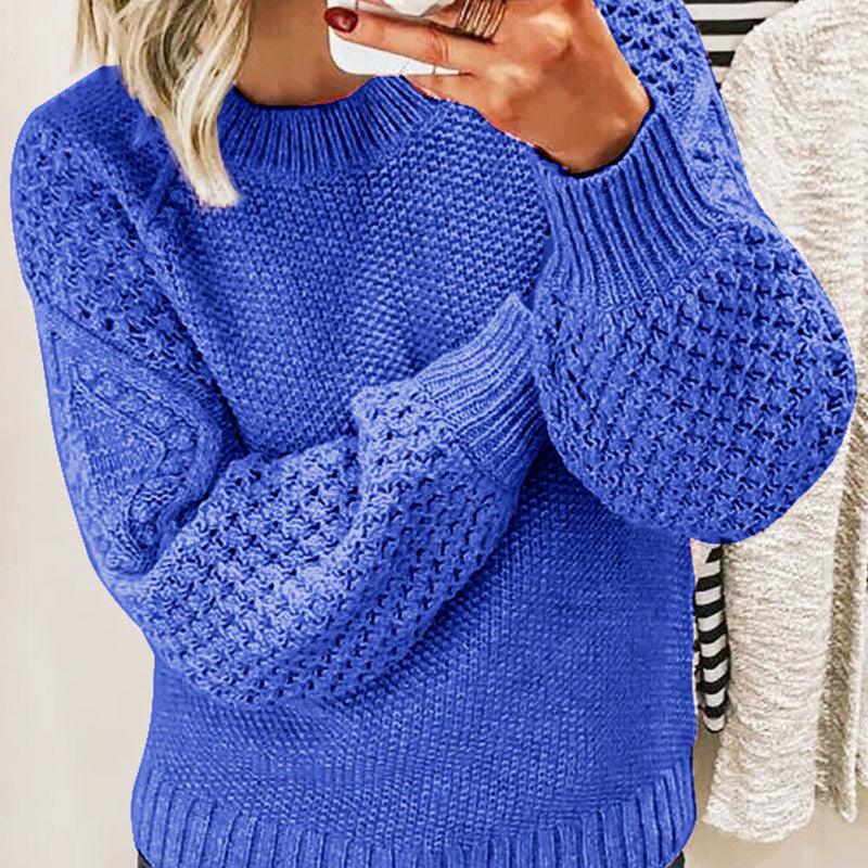 Warm Sweater Versatile Solid Color Outerwear Knitted Pullover For Women - Trendha