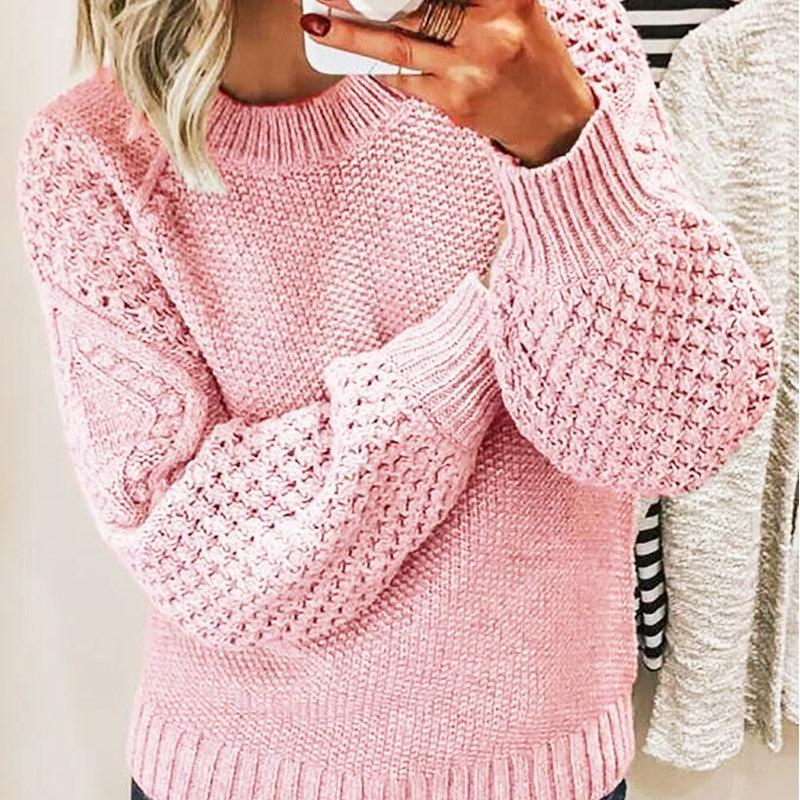 Warm Sweater Versatile Solid Color Outerwear Knitted Pullover For Women - Trendha