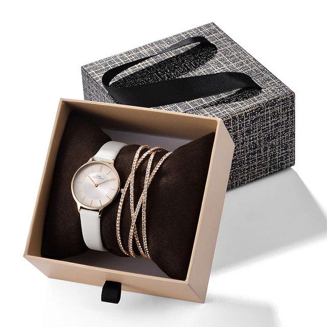 Watch Exquisite Drawer Box Crystal Bracelet Watch Set Source - Trendha