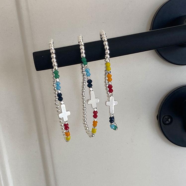 Whole Body 925 Pure Rainbow Cross Bracelet - Trendha