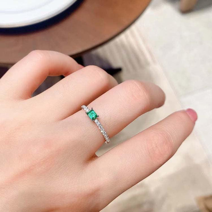 Women's 20-point Square S925 Sterling Silver Ring - Trendha